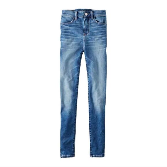 American Eagle | AE Medium Wash Next Level Stretch Hi-Rise Jegging | 6 Long - Picture 6 of 9